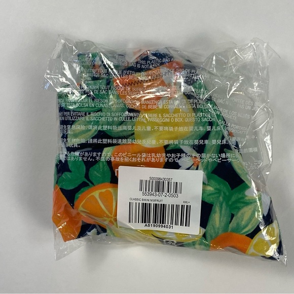 Old Navy Bikini Swim Bottoms Women XXL Blue Yellow Orange Tropical Low Rise XXL - Picture 8 of 11